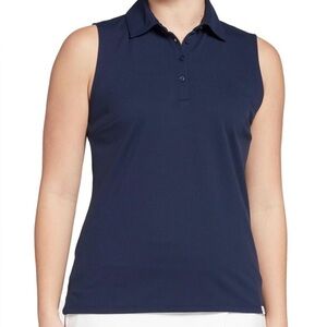 Lady Hagen Women's Core Pique Sleeveless Golf Polo Medium Dark Navy Blue